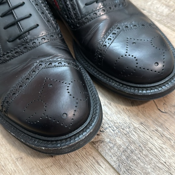 GUCCI 547592 0GQ30 1078 MENS SHOES BLACK CALF-SKIN LEATHER CAP-TOE OXFORDS - Picture 4 of 5